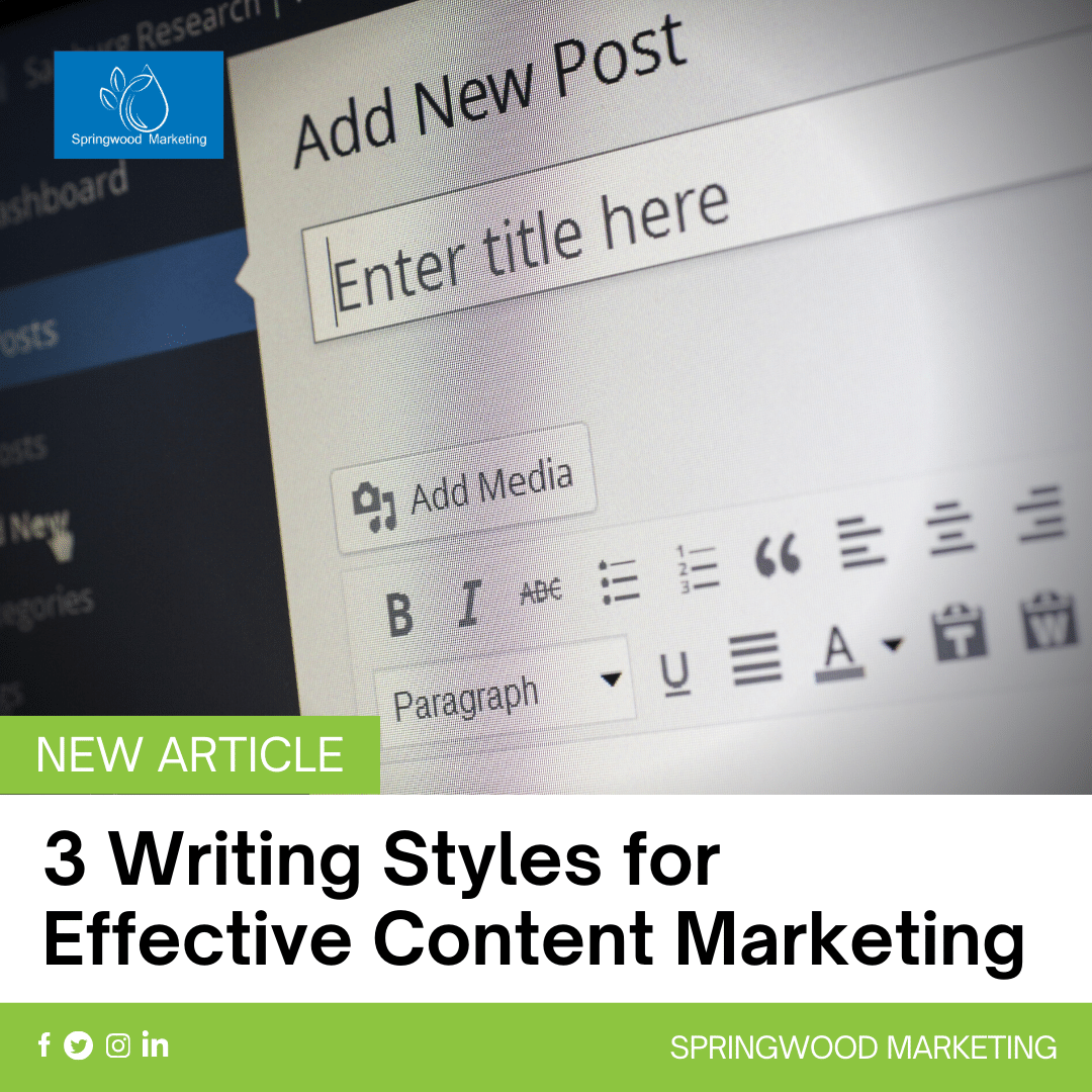 3 Writing Styles for Effective Content Marketing - Springwood Marketing